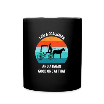 Coachman Carriage Horse-drawn carriage Carriage - Full Colour Mug - black - Front