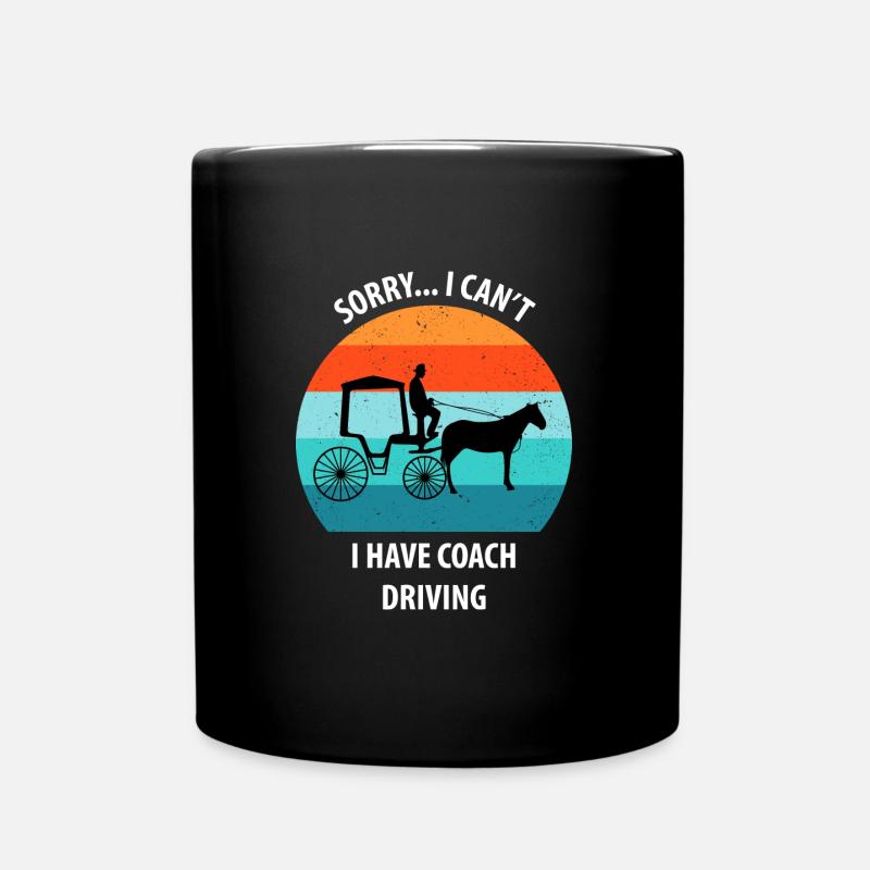 Calèche de cocher Calèche tirée par des chevaux Calèche - Mug uni - noir