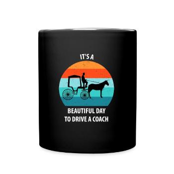 Coachman Carriage Horse-drawn carriage Carriage - Full Colour Mug - black - Front