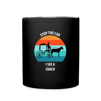 Coachman Carriage Horse-drawn carriage Carriage - Full Colour Mug - black - Front