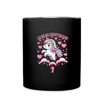 Kindergeburtstag - Tasse einfarbig - Schwarz - Vorne