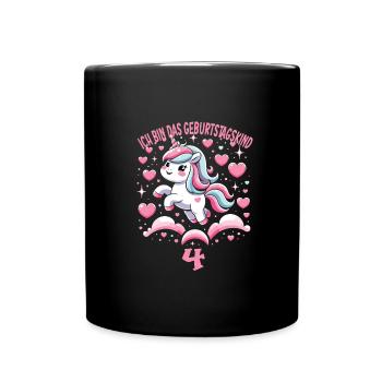 Kindergeburtstag - Tasse einfarbig - Schwarz - Vorne