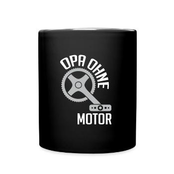 Opa fährt ohne Motor und Akku Fitness im Alter - Tasse einfarbig - Schwarz - Vorne