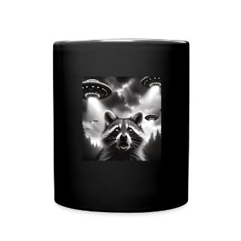 Waschbär - Tasse einfarbig - Schwarz - Vorne