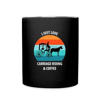 Kutscher Kutsche Pferdekutscher Kaffee - Tasse einfarbig - Schwarz - Vorne