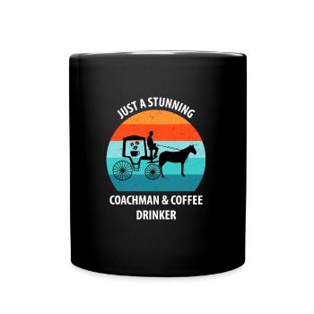 Coachman Carriage Horse-drawn carriage Coffee - Full Colour Mug - black - Front