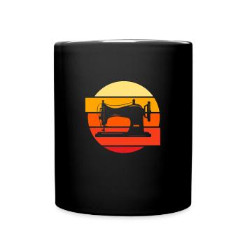 Couturière à la machine à coudre Retro - Mug uni - noir - Devant