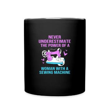 Couturière à la machine à coudre - Mug uni - noir - Devant