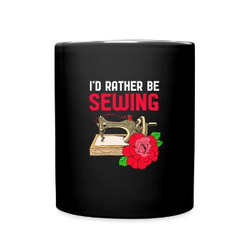 Couturière à la machine à coudre - Mug uni - noir - Devant