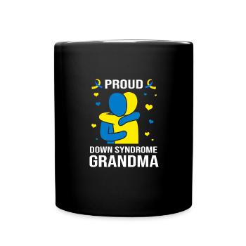 Down Syndrom Oma Großmutter - Tasse einfarbig - Schwarz - Vorne