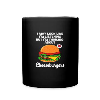 Cheeseburger Burger - Full Colour Mug - black - Front