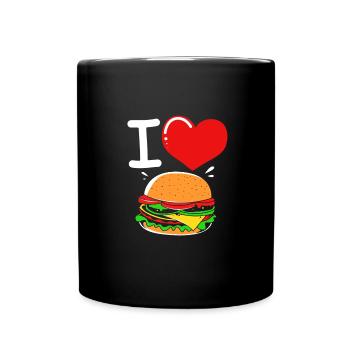Cheeseburger Burger - Tasse einfarbig - Schwarz - Vorne