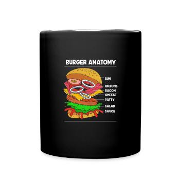 Cheeseburger Anatomy - Full Colour Mug - black - Front