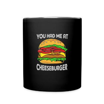 Cheeseburger Burger - Tasse einfarbig - Schwarz - Vorne