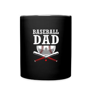 Baseball Vatertag Vater Papa - Tasse einfarbig - Schwarz - Vorne