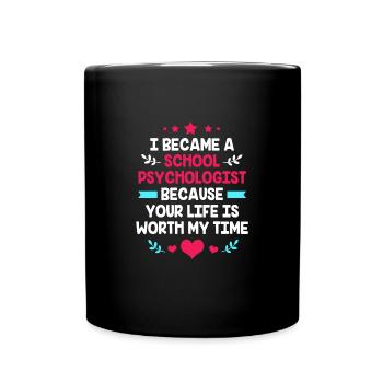 School psychologist, psychologist, psychotherapist - Full Colour Mug - black - Front