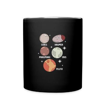 Sonnensystem Universum - Tasse einfarbig - Schwarz - Vorne