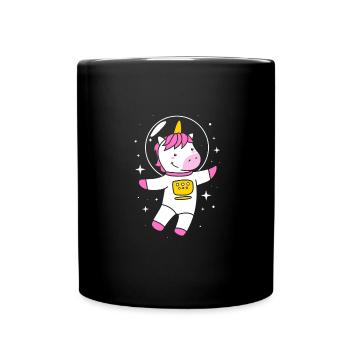 Universe Solar System Unicorn Astronaut - Full Colour Mug - black - Front