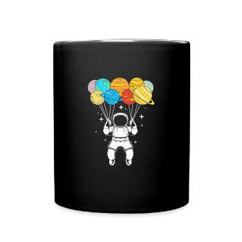 Universum Sonnensystem - Tasse einfarbig - Schwarz - Vorne