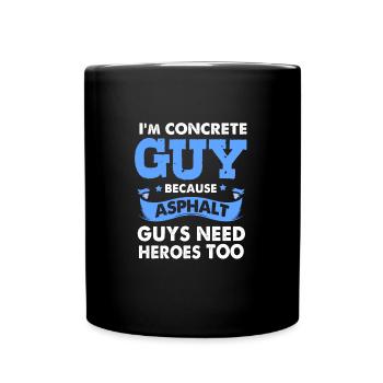 Bauarbeiter Baustelle Beton - Tasse einfarbig - Schwarz - Vorne