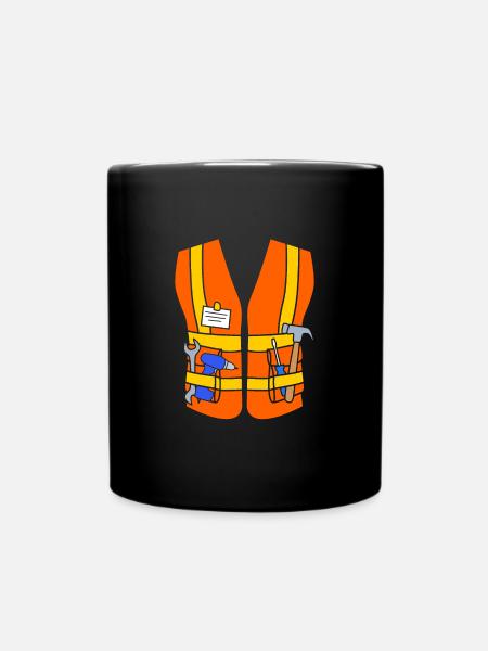 Bauarbeiter Baustelle - Tasse einfarbig - Schwarz