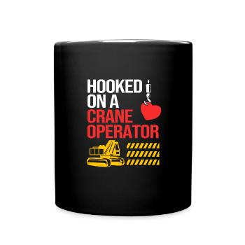 Construction Worker Construction Site Crane - Full Colour Mug - black - Front