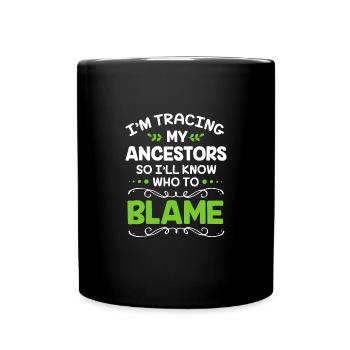 Stammbaum Genealogie - Tasse einfarbig - Schwarz - Vorne