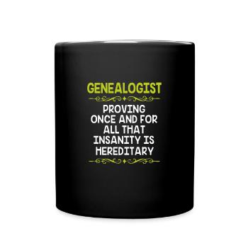Stammbaum Genealogie - Tasse einfarbig - Schwarz - Vorne