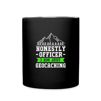 Geocaching Geocache Geocacher - Tasse einfarbig - Schwarz - Vorne