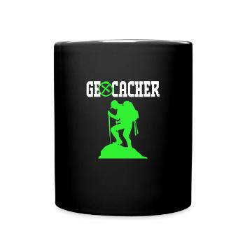 Geocaching Geocache Geocacher - Tasse einfarbig - Schwarz - Vorne