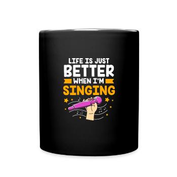 Karaoke - Tasse einfarbig - Schwarz - Vorne