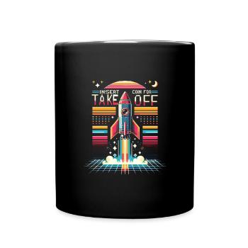 Fusée - Mug uni - noir - Devant