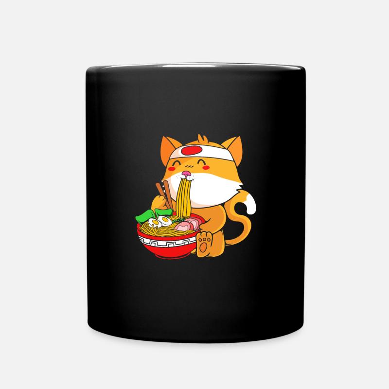 Maneki Neko Japan Glücksbringer - Tasse einfarbig - Schwarz