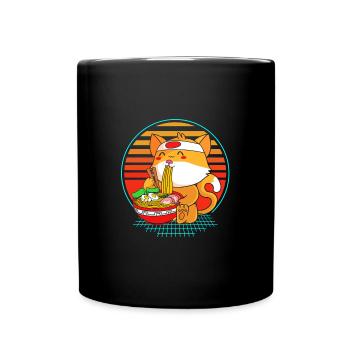 Maneki Neko Japan Glücksbringer - Tasse einfarbig - Schwarz - Vorne