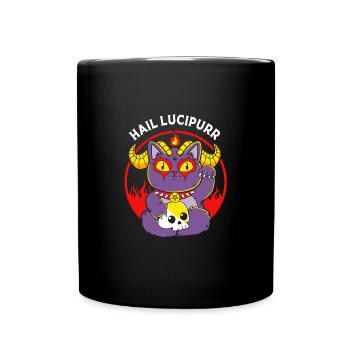 Maneki Neko Japan Glücksbringer - Tasse einfarbig - Schwarz - Vorne