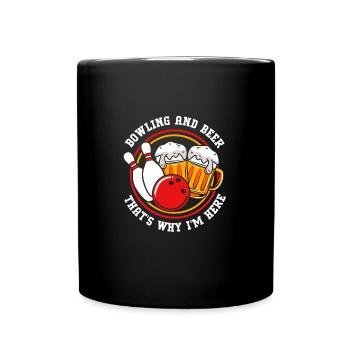 Bowling Bowler Bowling Skittles Bowling Ball - Full Colour Mug - black - Front