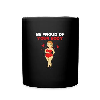 Body Positivity - Tasse einfarbig - Schwarz - Vorne