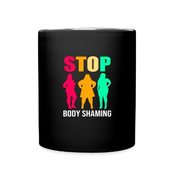 Body Positivity - Tasse einfarbig - Schwarz - Vorne