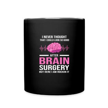 Brain Tumor Tumor Brain Cancer Survivor - Full Colour Mug - black - Front