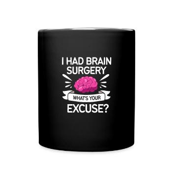 Brain Tumor Tumor Brain Cancer Survivor - Full Colour Mug - black - Front