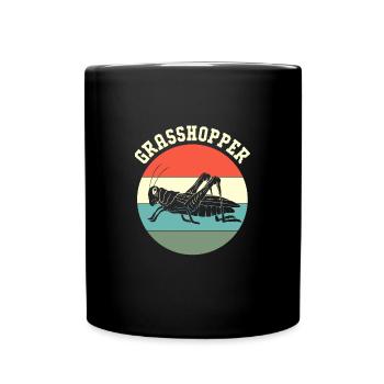 Heuschrecke - Tasse einfarbig - Schwarz - Vorne