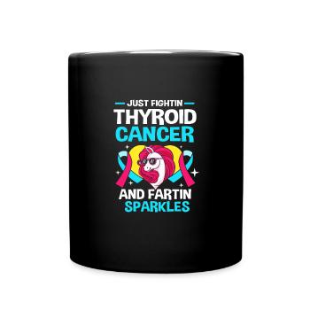 Schilddrüsenkrebs - Tasse einfarbig - Schwarz - Vorne