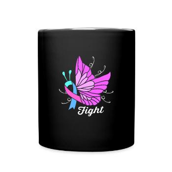 Schilddrüsenkrebs - Tasse einfarbig - Schwarz - Vorne