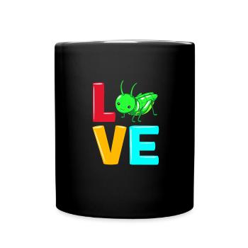 Heuschrecke - Tasse einfarbig - Schwarz - Vorne