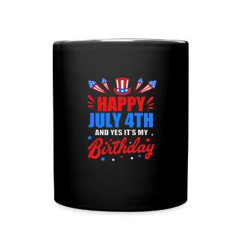 Fourth of July National Colors National Day United States - Full Colour Mug - black - Front