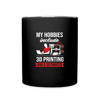 3D Druck Drucken Prototyp - Tasse einfarbig - Schwarz - Vorne