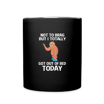 Sloth, laziness, lazy, morning grouch - Full Colour Mug - black - Front