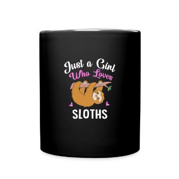 Sloth, laziness, lazy, morning grouch - Full Colour Mug - black - Front
