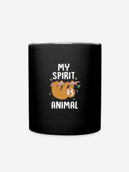 Faultier - Tasse einfarbig - Schwarz