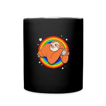 sloth laziness lazy morning grouch LGBT - Full Colour Mug - black - Front
